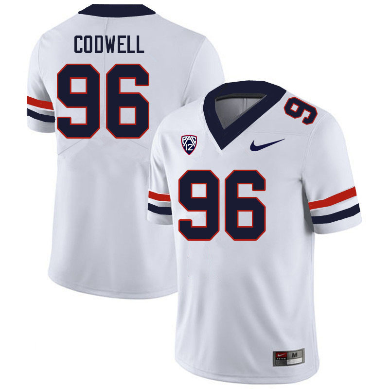 Men #96 Reid Codwell Arizona Wildcats College Football Jerseys Sale-White